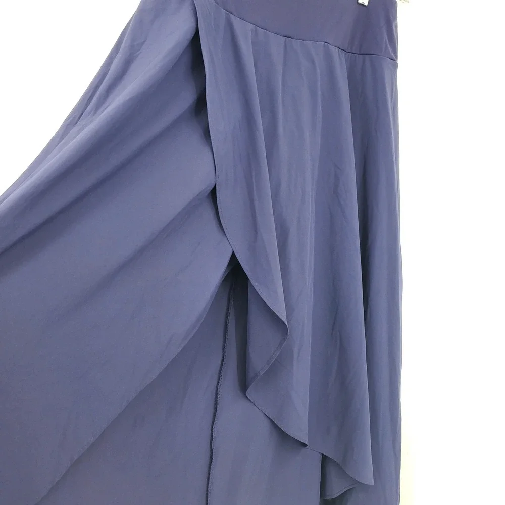 Halara Navy Blue High Low Wrap Maxi Skort Built-in Shorts Large L Athleisure